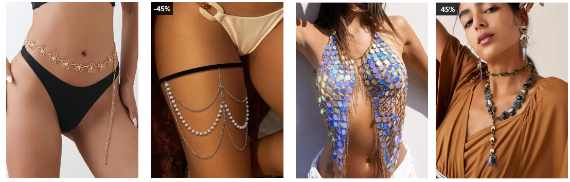 Body chain jewelry.